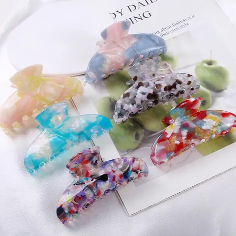 Pinza per Capelli in Acetato Grande Minimalista con Motivo a Marmo Accessorio per Capelli per Donne Ragazze Styling di Moda Clip per Capelli