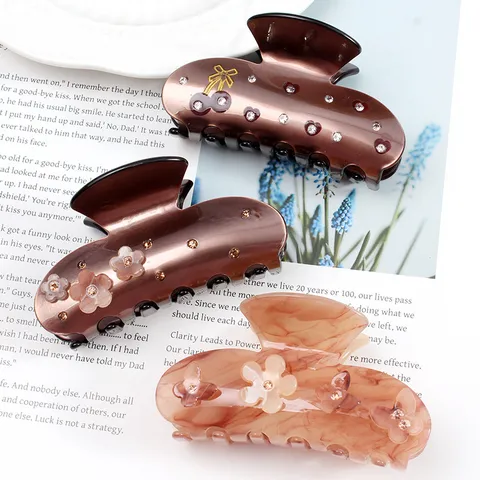 Dolce Pinza per Capelli in Acrilico con Strass Simpatica Clip per Capelli con Fiori e Fiocco Eleganti Accessori per Capelli alla Moda per Ragazze Donne