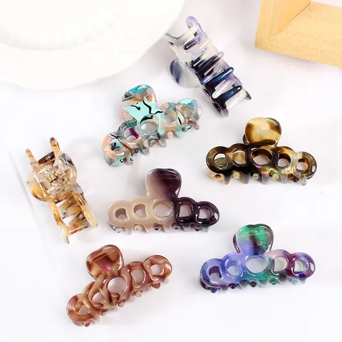 Pinza per Capelli in Acetato Retro Piccola Elegante Effetto Marmo Sfumato Fermaglio per Capelli da Donna Accessori per Acconciature