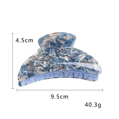 Pinza per Capelli Grande in Acrilico Stile Occidentale Motivo Marmo Tartarugato Molletta a Molla Regolabile Accessori per Capelli Donna