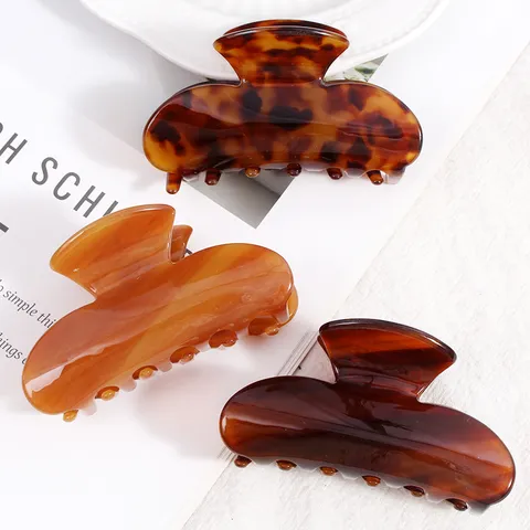 Elegante Essigsäure Haarkralle Für Damen Herbst Winter Mode Marmormuster Rutschfeste Große Haarklammer Koreanischer Stil Süßer Kopfschmuck