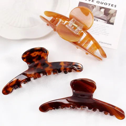 Fashion Acetate Hair Claw Clip Large Marble Tortoise Shell Shark Clip Simple Korean Updo Hair Accessory For Women Girls