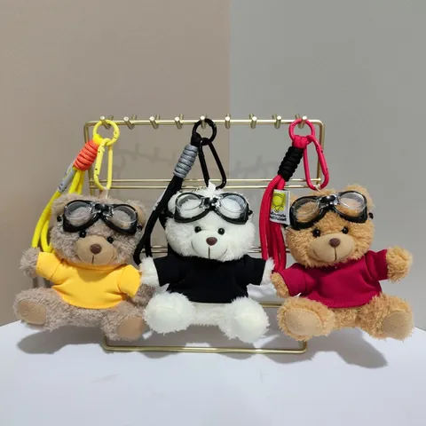 Cute Flying Bear Plush Toy Doll Pendant Cute Teddy Bear Bag Charm Keychain Cartoon Animal Stuffed Toy Gift