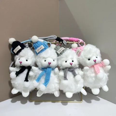 Cute Little Sheep Plush Pendant Cartoon Doll Bag Charm Soft Stuffed Animal Toy