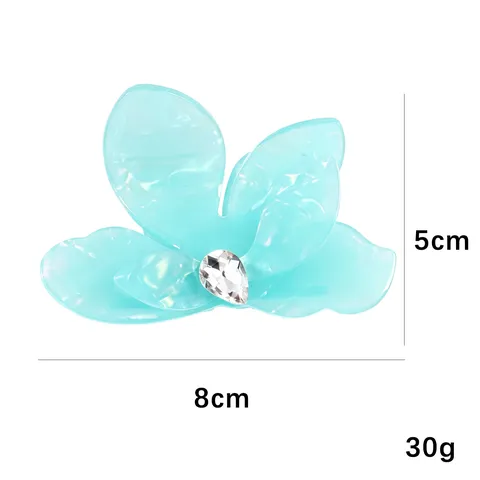 Molla per Capelli a Fiore Grande in PVC Semplice Tinta Unita Strass Decorativo Clip per Capelli per Donne Ragazze Accessori per Capelli
