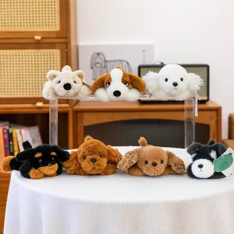 Cute Stuffed Puppy Dog Plush Toy Soft Short Plush Animal Doll Children Birthday Gift Comfort Pillow Desktop Decor