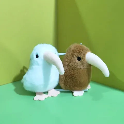 Cute Kiwi Bird Plush Toy Stuffed Animal Soft Bird Doll Keychain Pendant