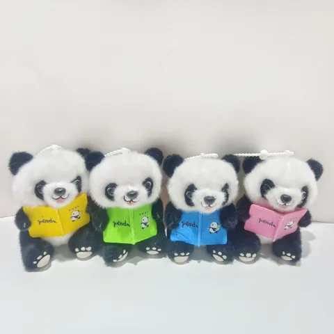 Süßer Riesenpanda Plüschtier Anhänger Cartoon Buch Gestopfte Puppe Tasche Hängendes Ornament Weiches Tier Greifautomat Spielzeug