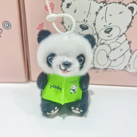 Süßer Riesenpanda Plüschtier Anhänger Cartoon Buch Gestopfte Puppe Tasche Hängendes Ornament Weiches Tier Greifautomat Spielzeug