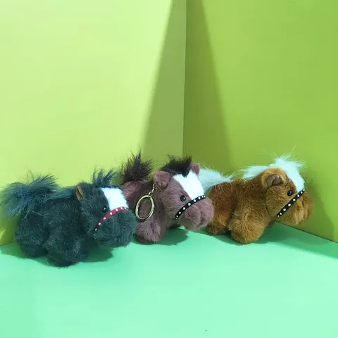 Cute Little Horse Plush Pendant Toy Stuffed Animal Doll Bag Keychain Horse Mascot Gift