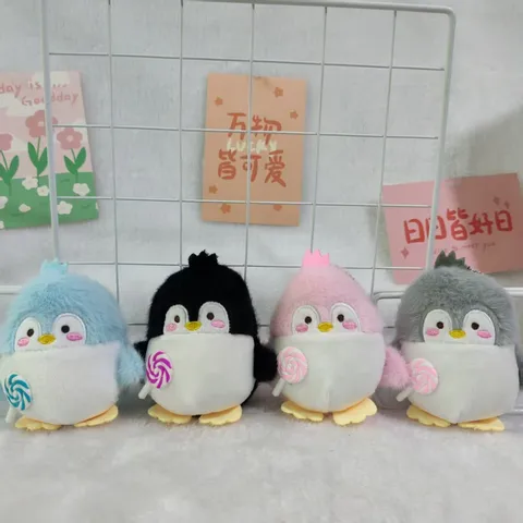 Cute Lollipop Penguin Plush Toy Pendant Keychain Stuffed Animal Doll Bag Accessory Soft Kids Toy