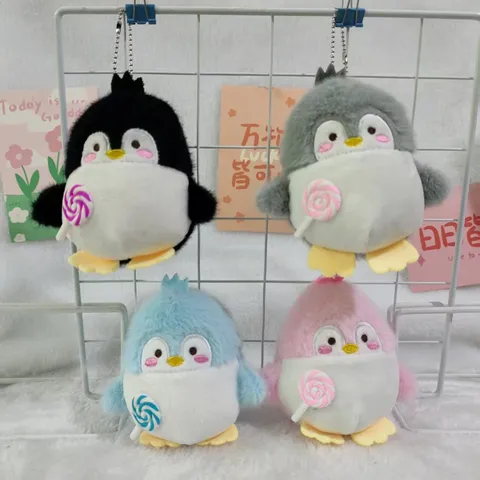 Cute Lollipop Penguin Plush Toy Pendant Keychain Stuffed Animal Doll Bag Accessory Soft Kids Toy