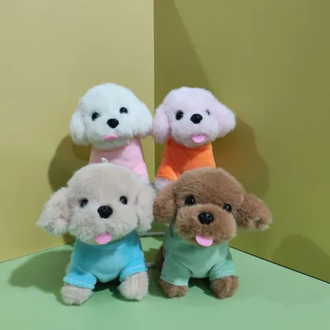 Schattige Geklede Teddy Hond Pluche Speelgoed Gevulde Dierenpop Met Sleutelhanger Schattige Puppy Tassenhanger Pluche Speelgoed Cadeau