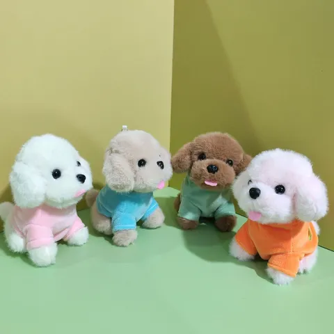 Schattige Geklede Teddy Hond Pluche Speelgoed Gevulde Dierenpop Met Sleutelhanger Schattige Puppy Tassenhanger Pluche Speelgoed Cadeau