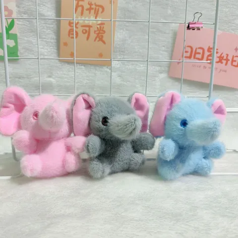 Simpatico Ciondolo Giocattolo in Peluche con Elefante Cartone Animato Morbido Bambola di Peluche Ornamentale Portachiavi per Regalo Bambini Ragazze