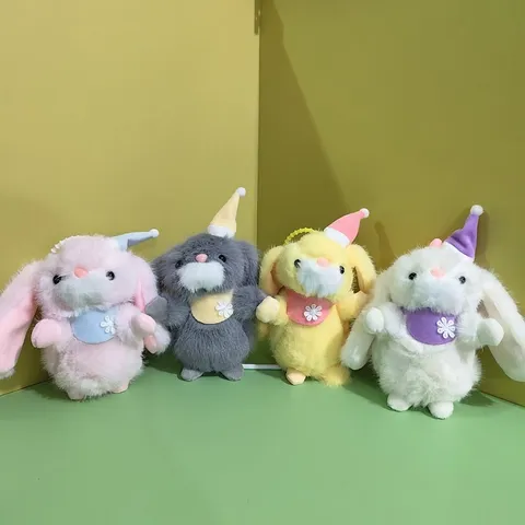 Lindo Esponjoso Conejo Juguete de Peluche Colgante Suave Felpa de Visón Muñeca de Conejo Bolsa Colgante Lindo Llaveros de Animales Regalos
