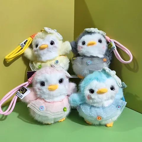 Carino Pinguino Peluche Giocattolo Animale Imbottito Bambola Cartone Animato Gonna in Tulle Ciondolo Borsa Portachiavi