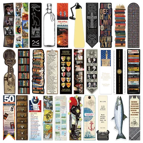 Vintage Literary Creative Reading Bookmarks Paper Page Markers Art Design Book Accessories For Students Stationery Gifts