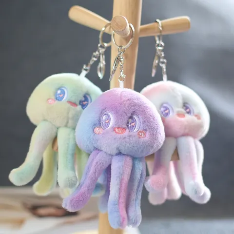 Cute Marine Animal Jellyfish Pendant Plush Toy Octopus Stuffed Doll Bag Hanging Ornament Keychain Kawaii Toy Gift