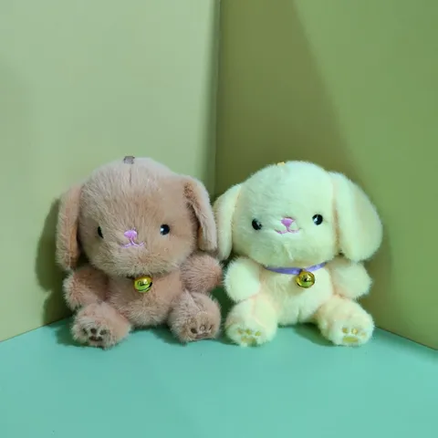 Cute Puppy Plush Toy Doll Pendant With Bell Soft Stuffed Animal Bag Charm Keychain Kids Birthday Gift