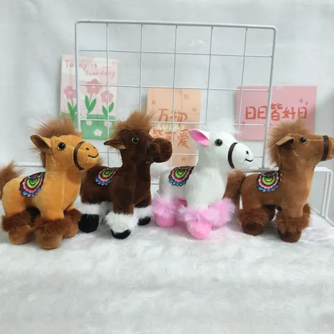 Cute Simulation Horse Plush Toy Keychain Simulation Animal Doll Bag Pendant Soft Stuffed Toy Key Ring Gift