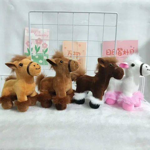 Cute Simulation Horse Plush Toy Keychain Simulation Animal Doll Bag Pendant Soft Stuffed Toy Key Ring Gift