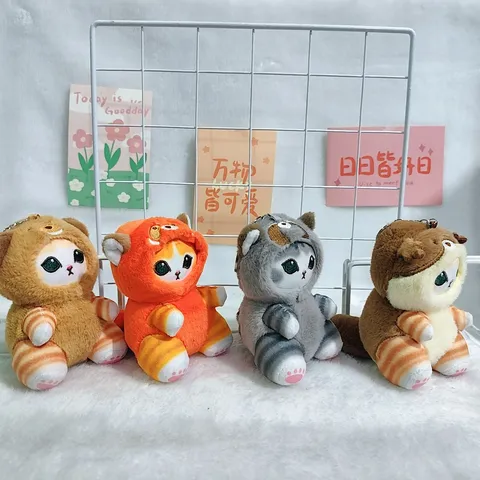 Lindo Animal Transformación Gato Juguete de Peluche Colgante Suave Relleno Gatito Muñeca Llavero Bolso Colgante Adorno Regalo