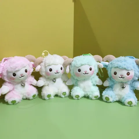 Süßes Kleines Schaf Plüschtier Anhänger Flauschiges Stofftier Puppe Tasche Hängendes Ornament Schlüsselanhänger Geburtstagsgeschenk Für Kinder