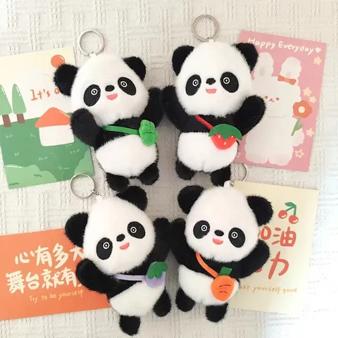 Cute Cartoon Giant Panda Plush Toy Pendant Soft Stuffed Animal Doll Keychain Bag Hanging Ornament