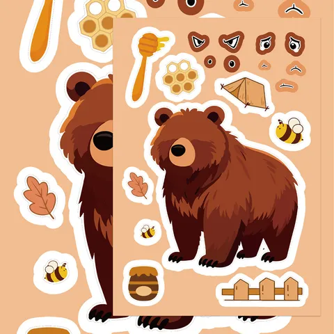 Cartoon Animal DIY Puzzle Stickers Waterproof Decorative Decals Cute Scrapbook Craft Supplies For Kids Students