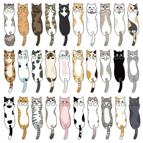 Cute Cartoon Cat Paper Bookmarks Page Markers For Students Reading Animal Design Book Page Clips School Supplies