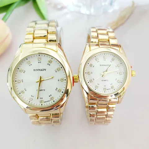 Business Casual Alloy Steel Band Rhinestone Quartz Watch Luxury Full Diamond Couple Wristwatch Fashion Men and Women Jewelry