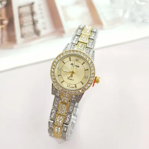 Luxury Rhinestone Women Quartz Watch Fashion Alloy Steel Band Inlaid Diamond Ladies Wristwatch Elegant Dress Wrist Watch