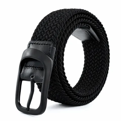 Men Casual Nylon Woven Belt Alloy Pin Buckle Versatile Business Waistband Adjustable Length Fashion Accessories