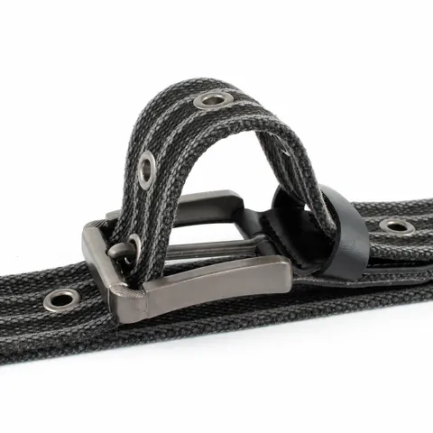 Casual Canvas Belt With Alloy Pin Buckle Unisex Woven Waist Belt For Daily Commuting