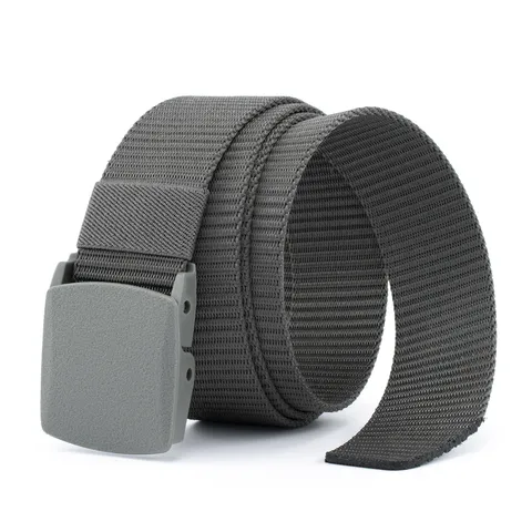 Men Tactical Outdoor Sports Nylon Belt Casual Minimalist Woven Canvas Belt With Durable Plastic Buckle Daily Wear