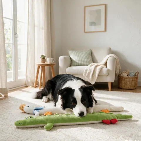 Cute Cartoon Plush Long Interactive Squeaky Dog Toy Tug of War Crocodile Duck Teeth Cleaning Pet Chew Toy For Boredom Relief