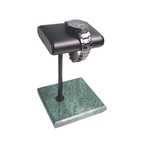Marmeren Basis Metalen Horlogestandaard Artistiek Kunstleren Kussen Polshorloge Opberghouder Home Office Bureau Ornament