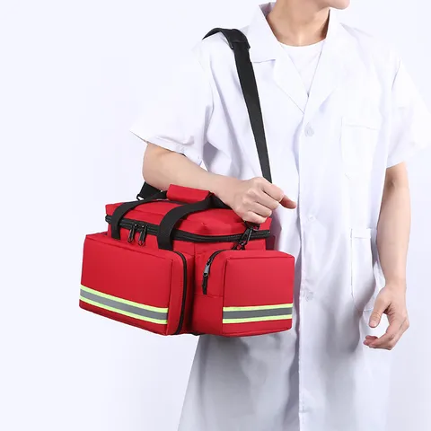 Waterdicht Oxford Stof Multifunctionele Noodtas Reflecterende Strips Grote Capaciteit Casual Reizen Outdoor Medische Kit Schoudertas Opbergtas Voor Unisex