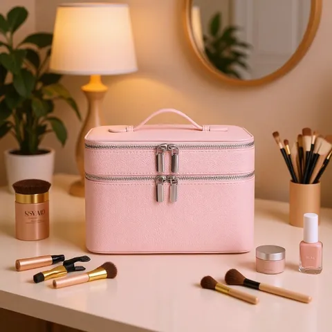 Dubbellagige Cosmeticatas PU Leder Grote Capaciteit Make-Up Koffer Waterdichte Toilettas Organizer Toiletdoos Voor Vrouwen Reizen Thuis Opbergen