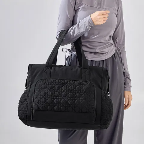 Unisex Gevoerd Diamantpatroon Reistas Waterafstotend Grote Capaciteit Sport Fitness Handtas Nat Droog Scheiding Luiertas Duffle Bag