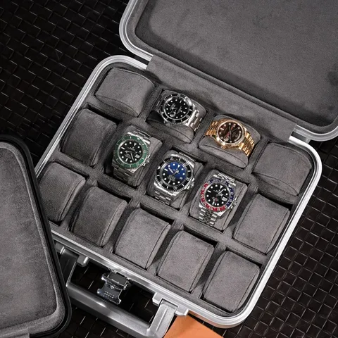 Portable Aluminum Alloy Watch Storage Case With Combination Lock Large Capacity Hard Shell Protective Organizer Briefcase Box