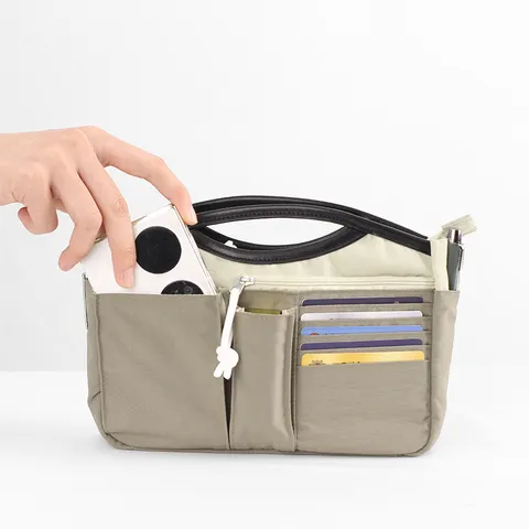 Multifunctional Nylon Handbag Organizer Insert Bag Large Capacity Portable Cosmetic Storage Bag Travel Purse Organizer