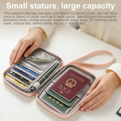 Minimalistisch Polyester Reisepas Houder Waterdicht RFID-Blokkering Documentenhouder Tas Effen Kleur Bifold Paspoort Portemonnee Kaarten Opbergtas Voor Mannen Vrouwen