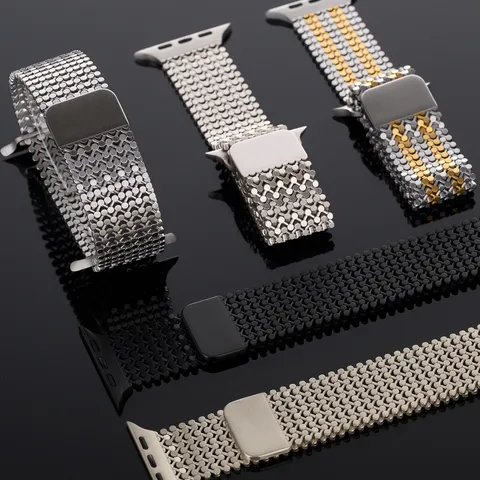 Roestvrij Stalen Magnetische Horlogeband Compatibel Met Apple Watch Ultra S8 Ketting Mesh Metalen Band Vervanging