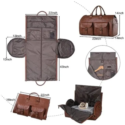 Konvertierbare Reise Kleidersack Große Kapazität PU Leder Anzug Handgepäck Reisetasche Business Gepäcktasche Weekender Für Herren Damen