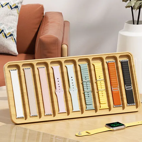 Uhrenarmband Aufbewahrungsbox Holz Multi Gitter Desktop Armband Organizer Tablett Halter Mit Staubdichtem Acryldeckel