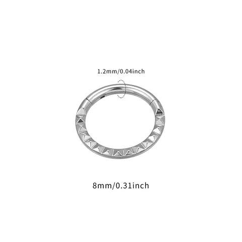 Titanium Alloy Moon Piercing Hoop Earrings Hinged Segment Seamless Rings Geometric Pyramid Stud Body Jewelry For Unisex