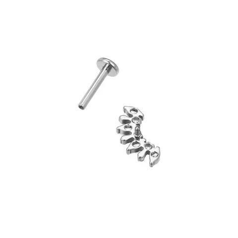 Titanium Alloy Internally Threaded Labret Lip Ring Rhinestone Marquise Ear Cartilage Stud Nose Piercing Body Jewelry For Women Men