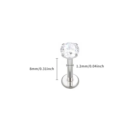 F136 Titanlegierung Ohrstecker Mit Funkelnden Strass Lab Diamant Piercing Schmuck Für Damen Herren Unisex Geschenk